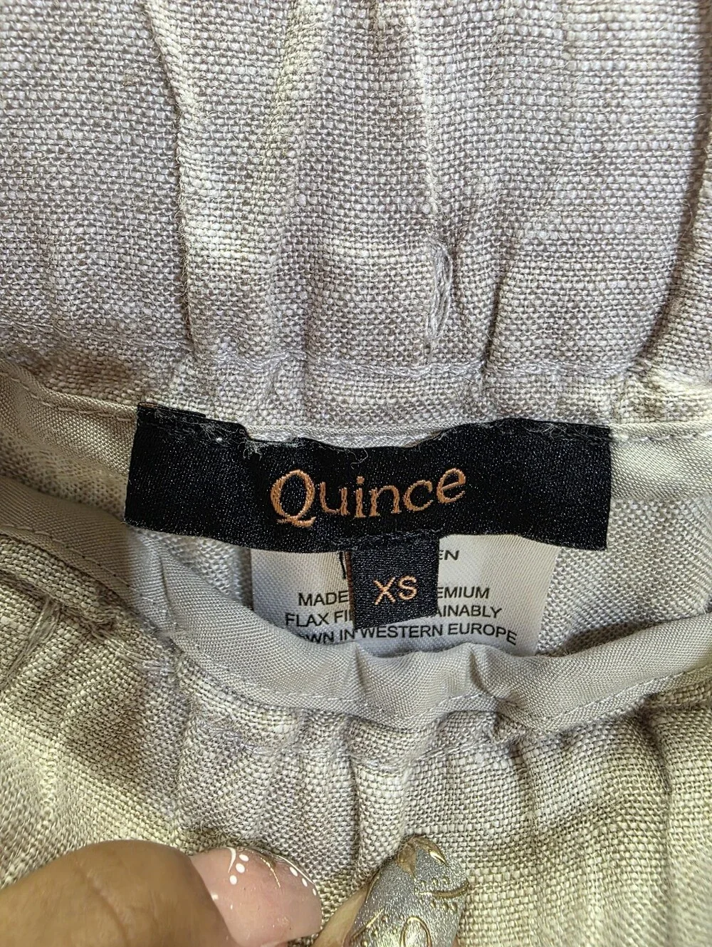 QUINCE 100% EUROPEAN LINEN PANTS FLAX SZ XS